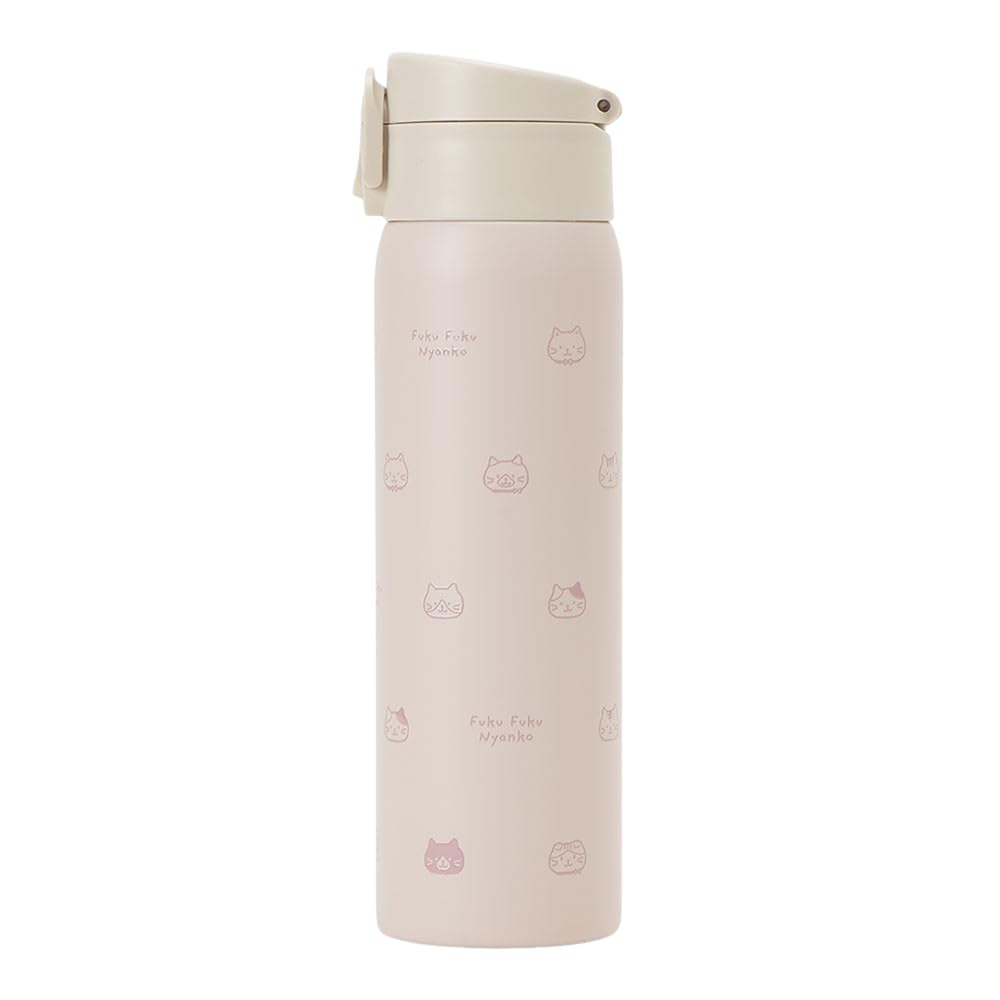 Amazon | ワンタッチステンレスボトル 保冷保温 猫 猫柄 500ML 直飲み